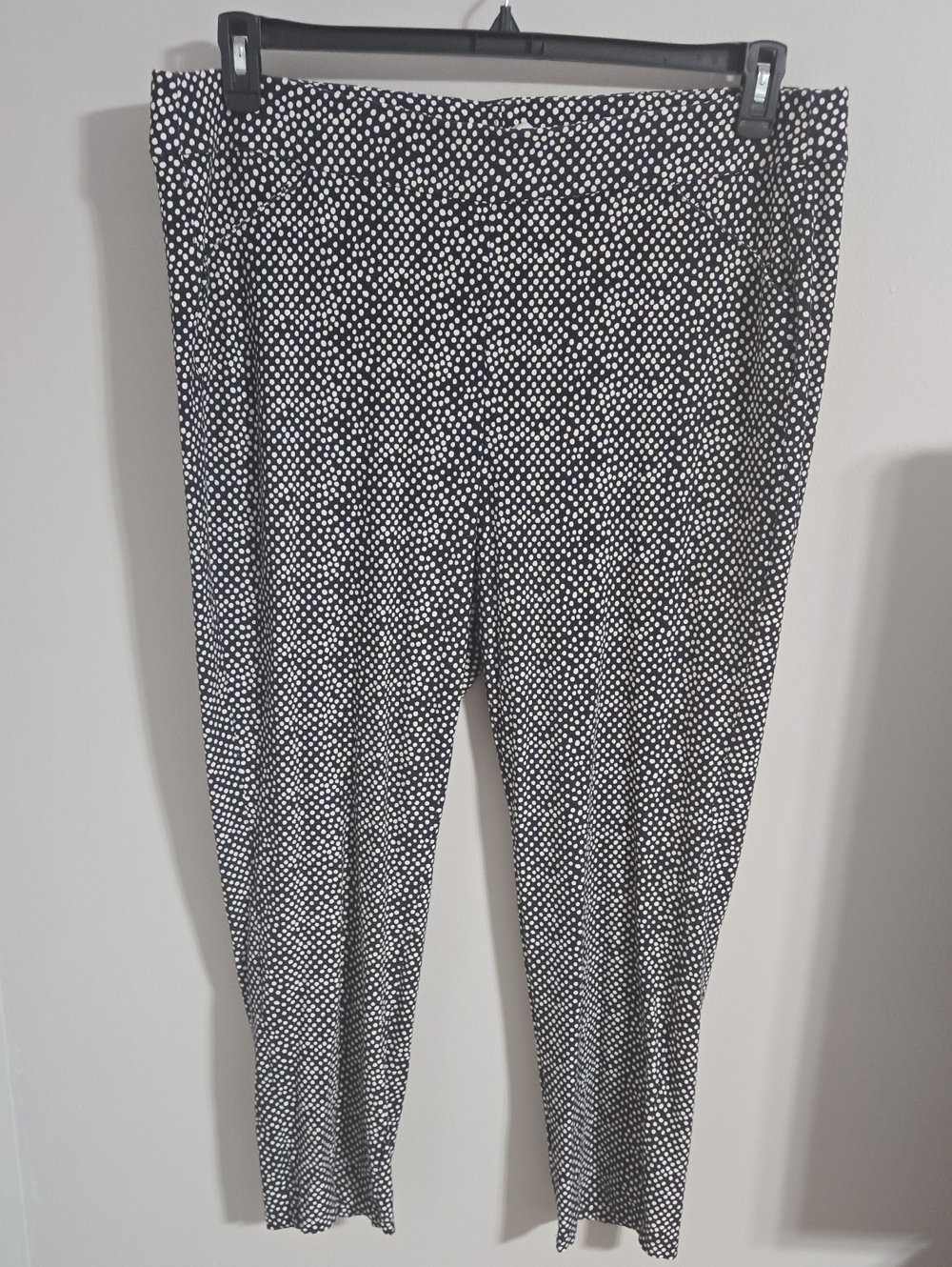 Black & White Dot Cropped Wide-Leg Pants